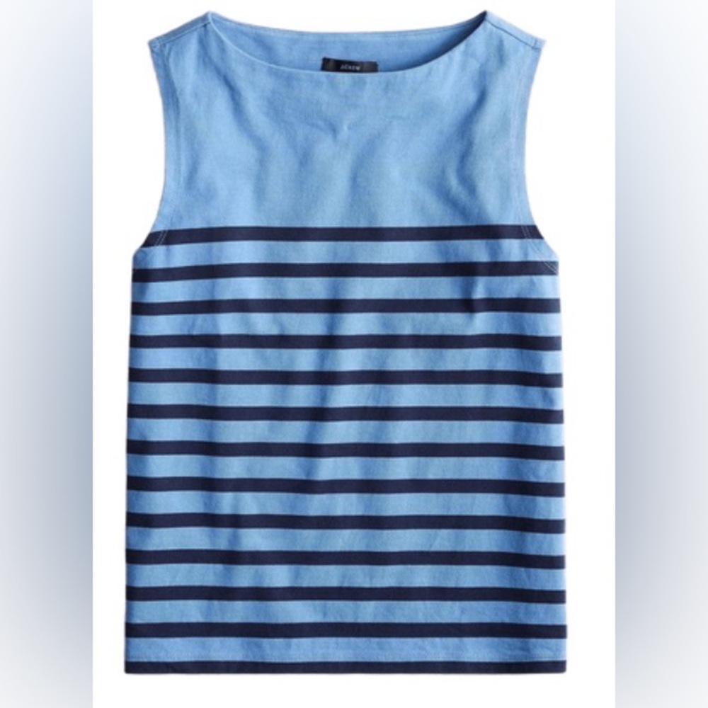 J. Crew Mariner Stripe Tank in Blue and Navy Stripes Women’s Medium